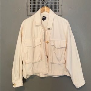 ZARA cream coloured denim jacket